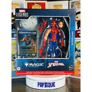 Spider-Man Marvel Legends MTG Battle-Damaged Spider-Man Figure and Card